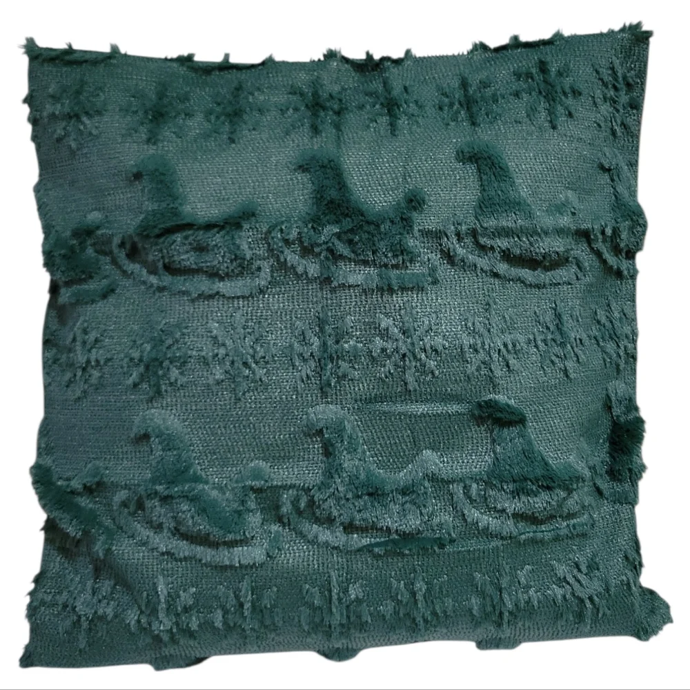 Snowflake and‎ Sleigh christmas Pillow Covers (Green, 20